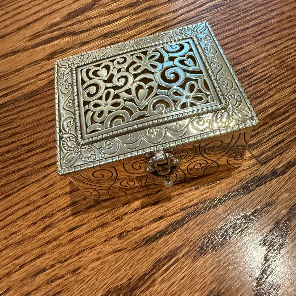 Brighton Silver Jewelry Box with Intricate Design